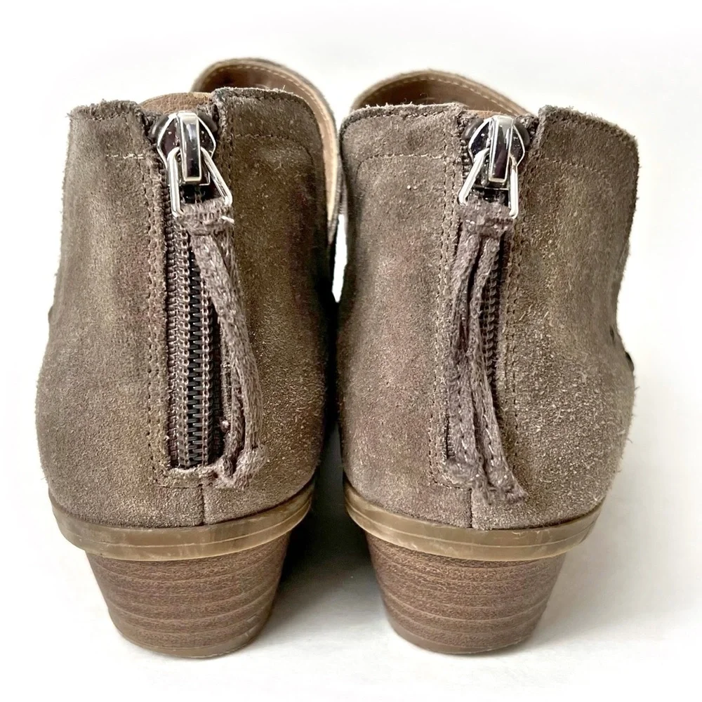 REACTION KENNETH COLE REACTION SIDE WAY PERFORATED SUEDE ANKKE BOOTS TAU…